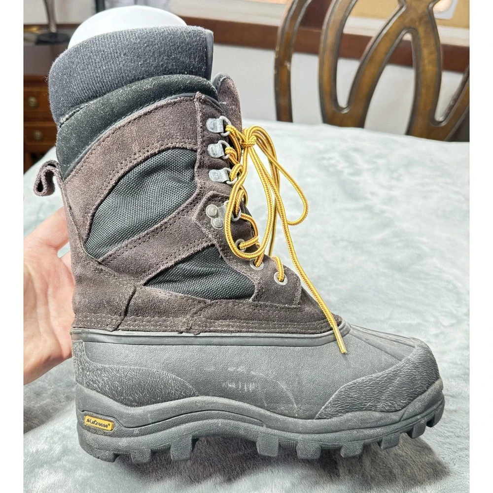 LaCrosse Boots Mens Size 7 Brown‎ Suede Winter Snow Insulated Outdoor 600210